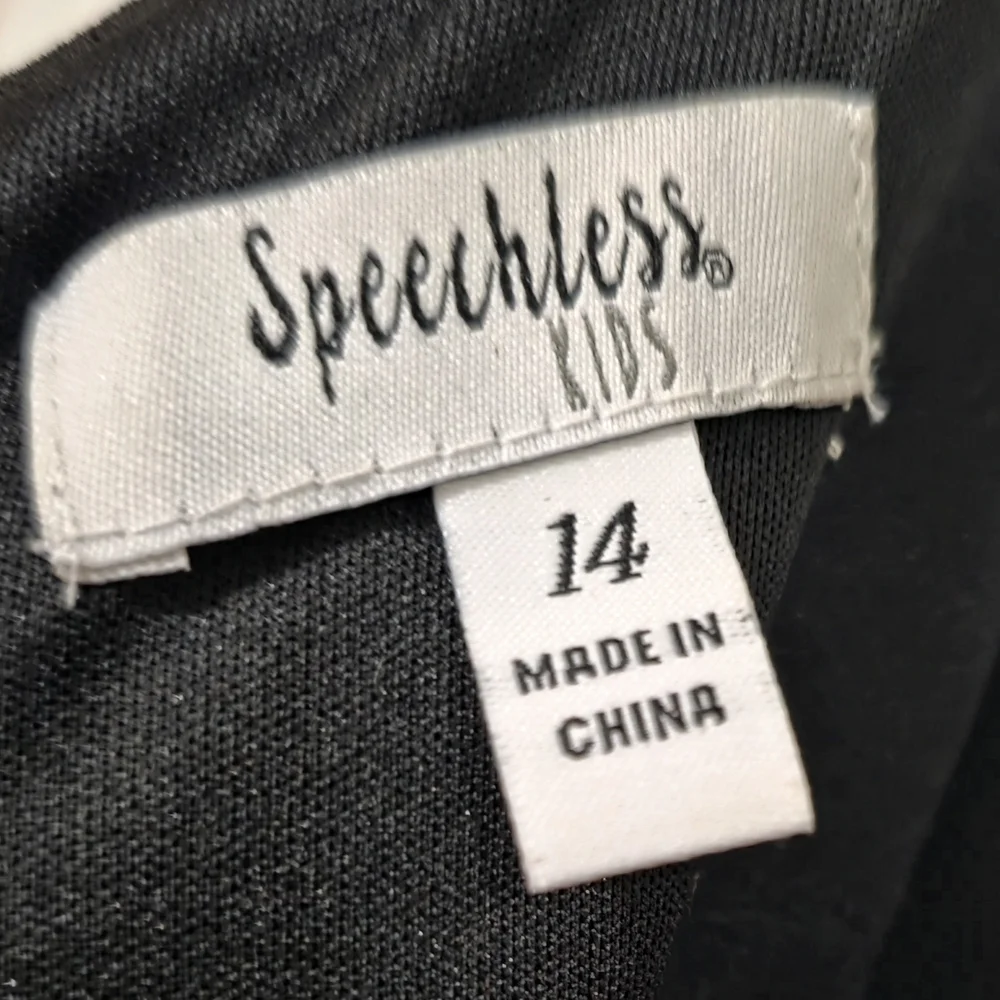 Speechless Black and Purple Asymmetrical Floral Kids Dress - Picture 3 of 3